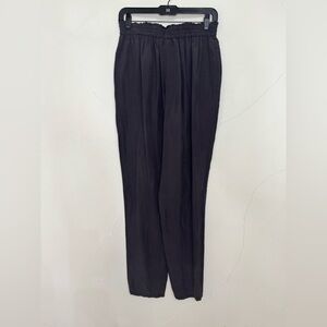 Vintage 80’s Dianne Gilman 100% Silk Palazzo Ruffled High Waisted Straight Leg